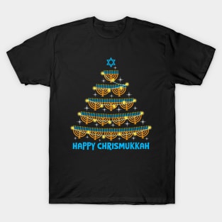 Happy Chrismukkah Menorah Christmas Tree Hanukkah Sleep T-Shirt